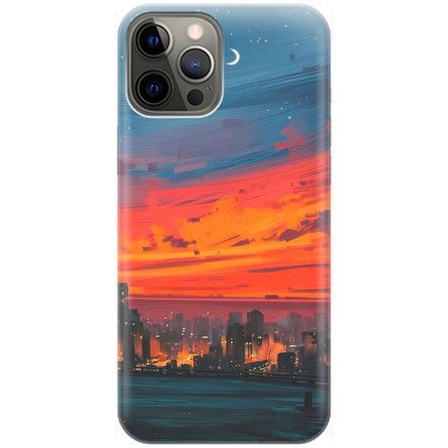 фото Re:pa накладка transparent для apple iphone 12 pro max с принтом "ночь и мегаполис"