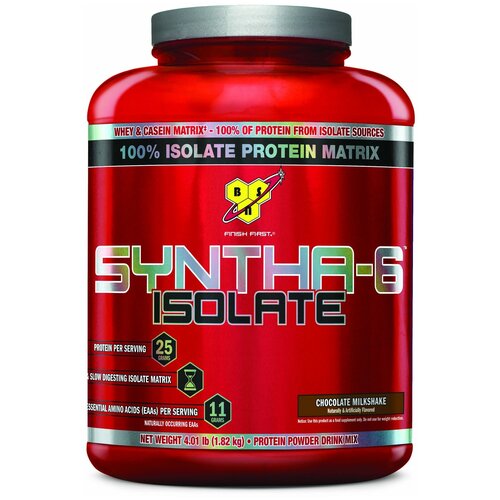 Протеин BSN Syntha-6 Isolate, 1820 гр., шоколадный молочный коктейль протеин bsn syntha 6 isolate 1820 гр арахисовое масло печенье
