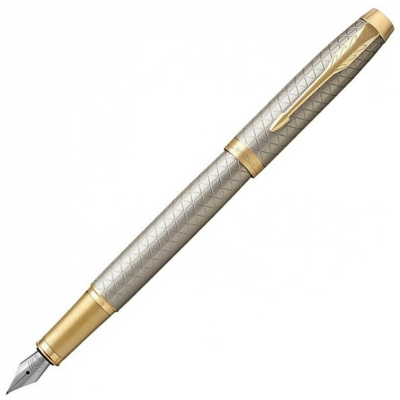 Ручка перьев. Parker IM Premium F323 (CW1931684) Grey GT F сталь нержавеющая подар. кор.