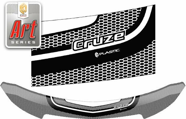 Дефлектор капота для Chevrolet Cruze седан 2009-н. в. Серия Art черная