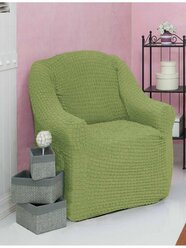 Чехол на кресло без оборки, на резинке, универсальный, натяжной, накидка - дивандек на кресло