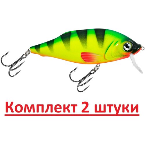 фото Воблер aqua язь 110mm, цвет 019 (флуоресцентный окунь), 2 штуки