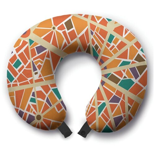 фото Подушка для шеи ambesonne дорожные карта, оранжевый