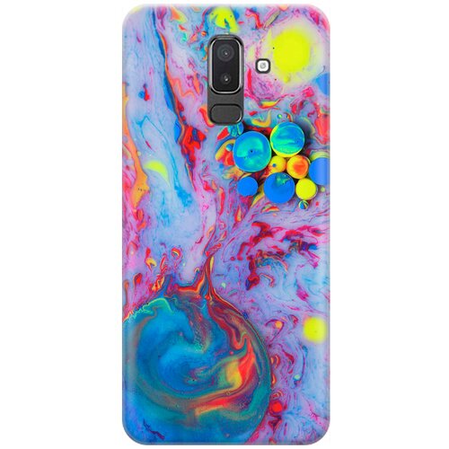 фото Силиконовый чехол на samsung galaxy j8 / самсунг джей 8 с принтом "серо-голубые краски" re:pa