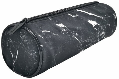 Пенал-тубус Brauberg, с эффектом Soft Touch, мягкий, "Black marble", 22х8 см, 1 шт