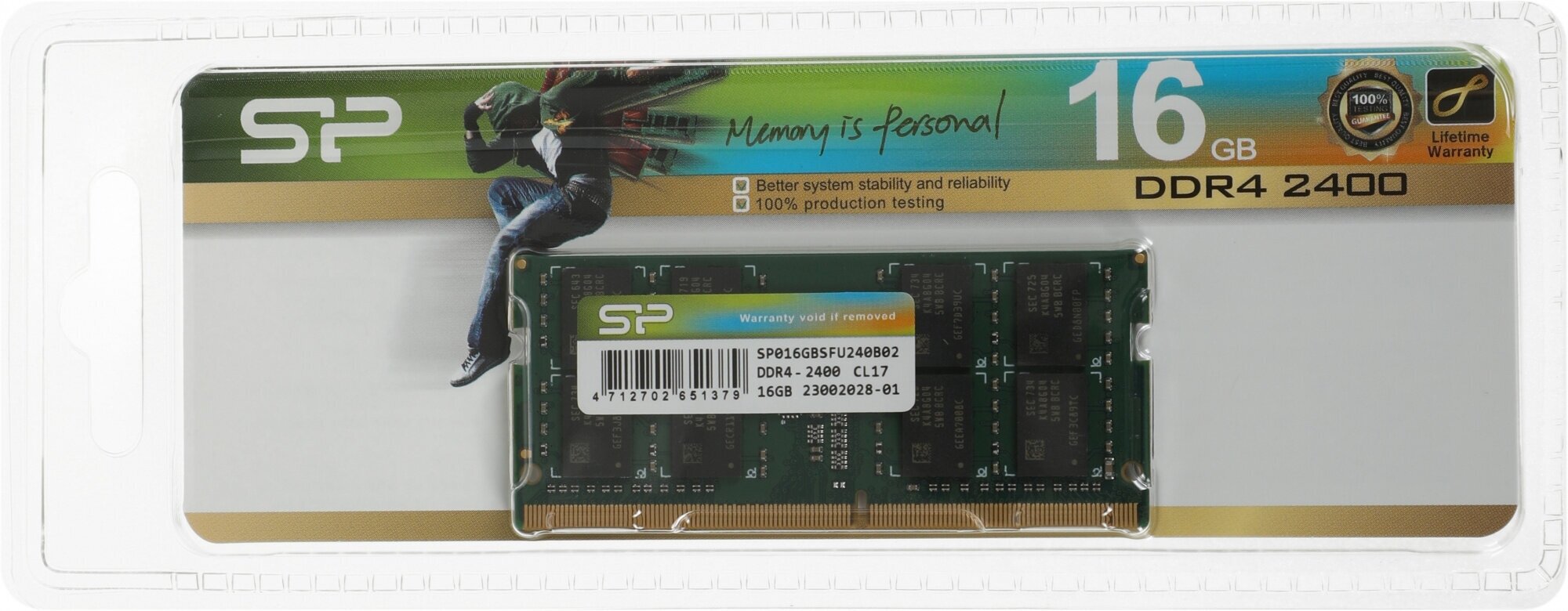 Память DDR4 16Gb 2400MHz Silicon Power SP016GBSFU240B02 RTL PC3-19200 CL17 SO-DIMM 260-pin 1.2В dual rank