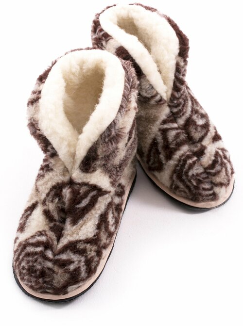 Тапочки Wool Lamb, размер 42-43, серый, коричневый