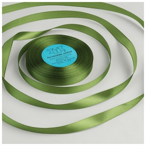 Лента атласная 12 мм 33 2 м цвет серо-зелёный 085 для дома 519₽