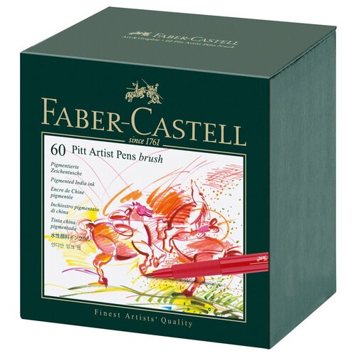 фото Faber-castell набор капиллярных ручек pitt artist pen brush, 60 цветов (167150)