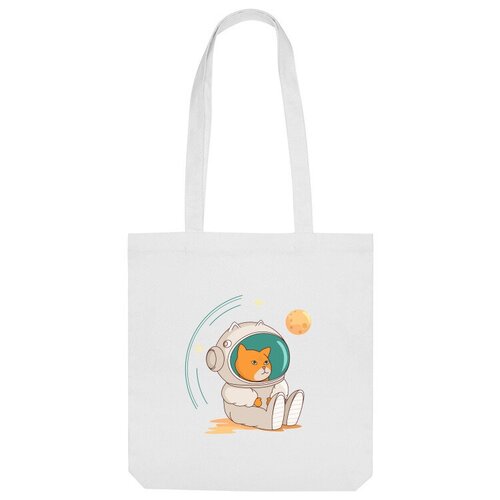Сумка шоппер Us Basic, белый сумка котик космонавт бежевый