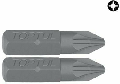 фото Биты для шуруповерта 1/4" 25мм PZ1 профессиональные FSCA0801 TOPTUL (2 штуки)