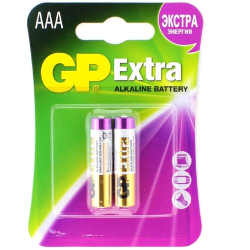 Батарейка GP LR03 Extra Alkaline 2 шт. батарея gp extra aaa 6 шт