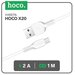 Кабель Hoco X20, microUSB - USB, 2,4 А, 1 м, PVC оплетка, белый