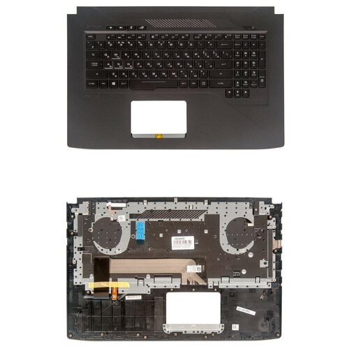Keyboard Клавиатура для ноутбука Asus GL703VM-1A с топкейсом черная с подсветкой 4655₽