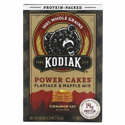 Kodiak Cakes, Power Cakes, Flapjack & Waffle Mix, Cinnamon Oat, 20 oz (567 g)