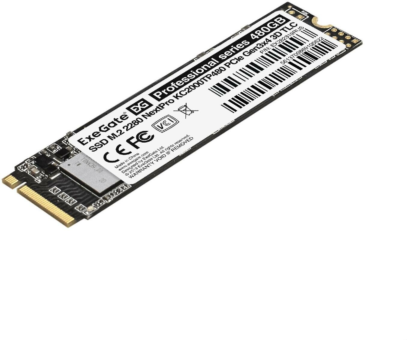 Накопитель SSD M.2 2280 480GB Exegate NextPro KC2000TP480 (PCIe Gen3x4, 22x80mm, 3D TLC) (EX282319RUS) - фото №7