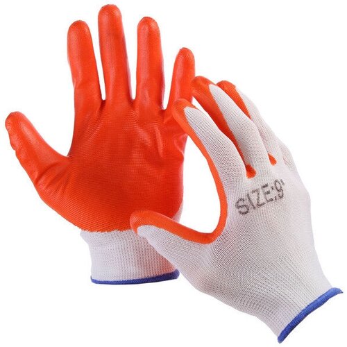 перчатки нейлоновые с нитриловым обливом размер 10 оранжевые Перчатки нейлоновые, с нитриловым обливом, размер 10, оранжевые