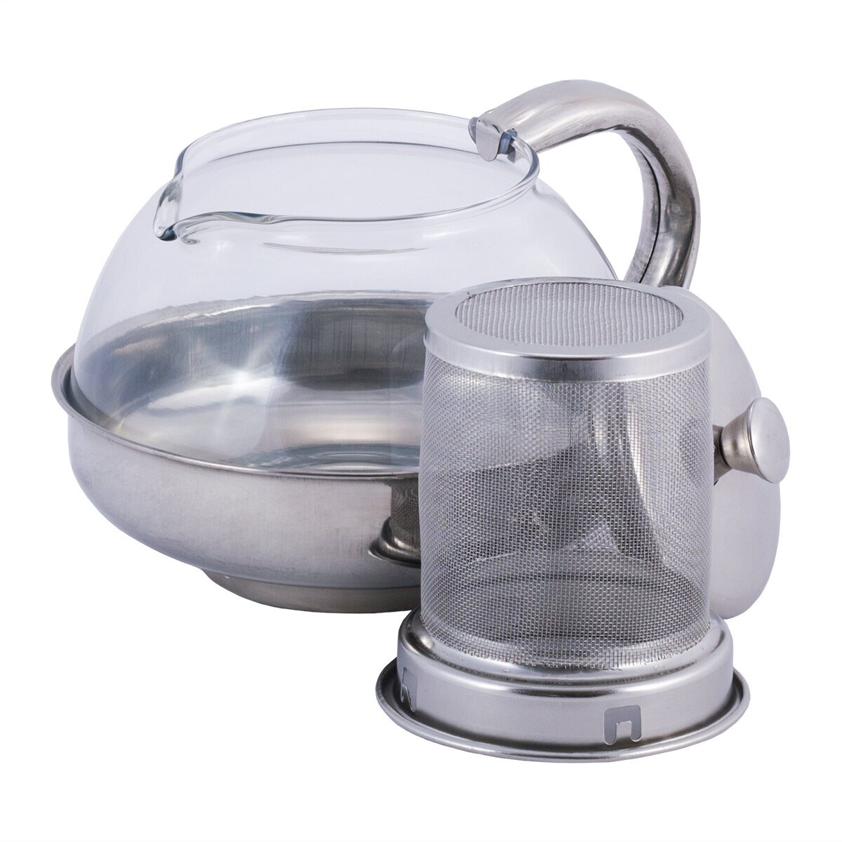 Заварочный чайник 600 мл. Kamille KM-4315 (стекло, нержавеющая сталь) (4315 / прозрачный) - фотография № 5