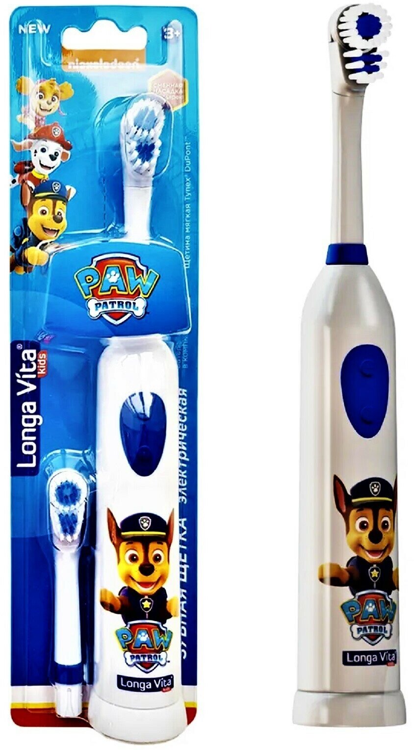 Электрическая зубная щетка Longa Vita Paw Patrol ротационная и сменная насадка детская - фото №2