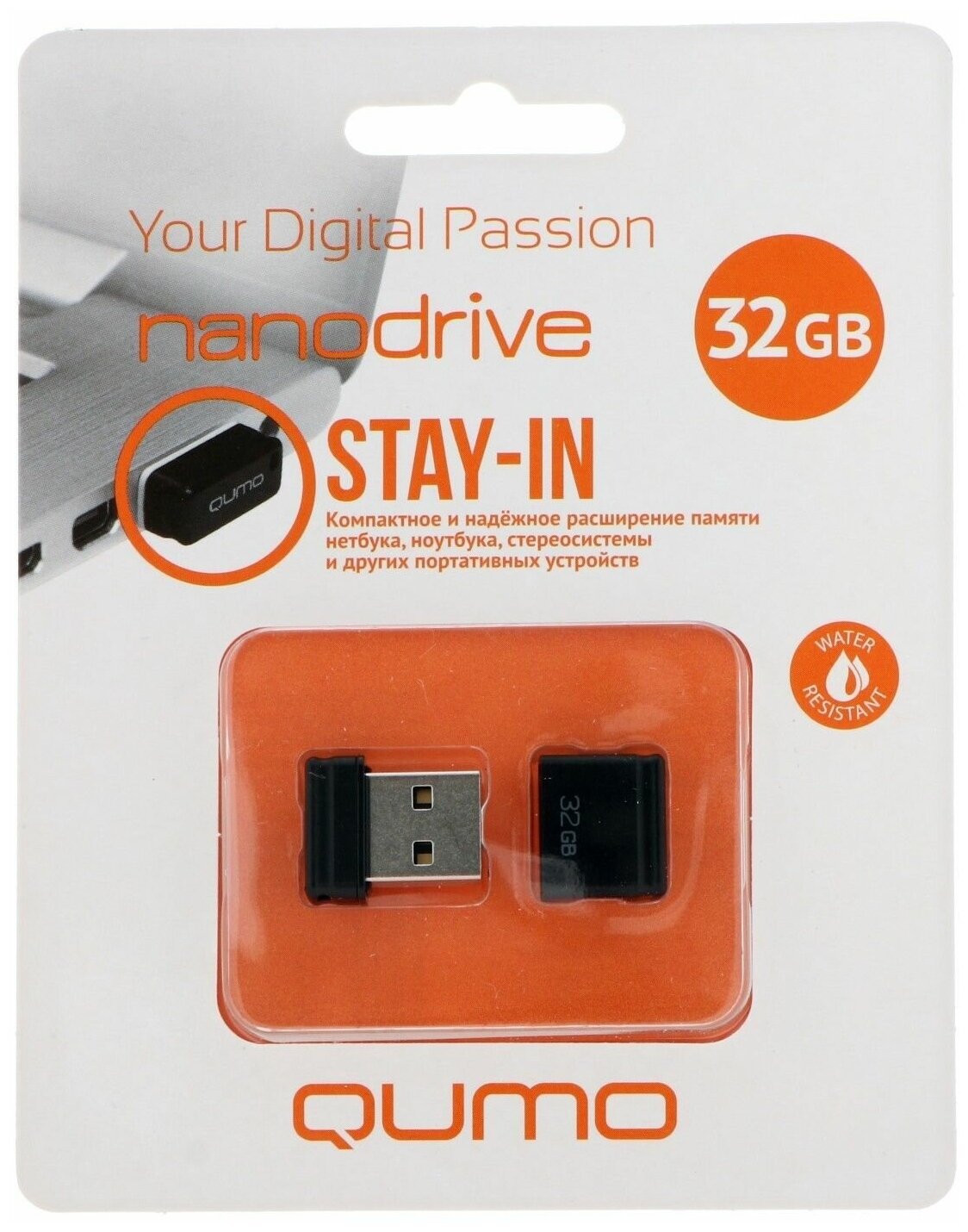 Флешка Qumo nanoDrive 32 ГБ, черный - фотография № 6