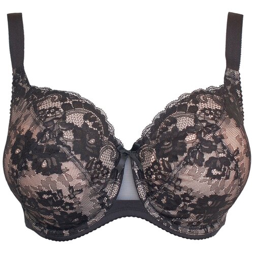 фото Бюстгальтер milavitsa classic elegant, размер 85e, черный с нюдом