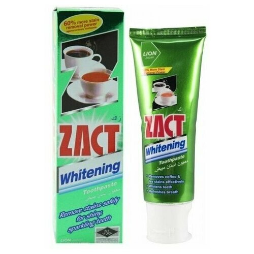 LION Зубная паста отбеливающая для любителей кофе и чая Zact Whitening зубная паста lion zact отбеливающая для любителей кофе и чая 150 г