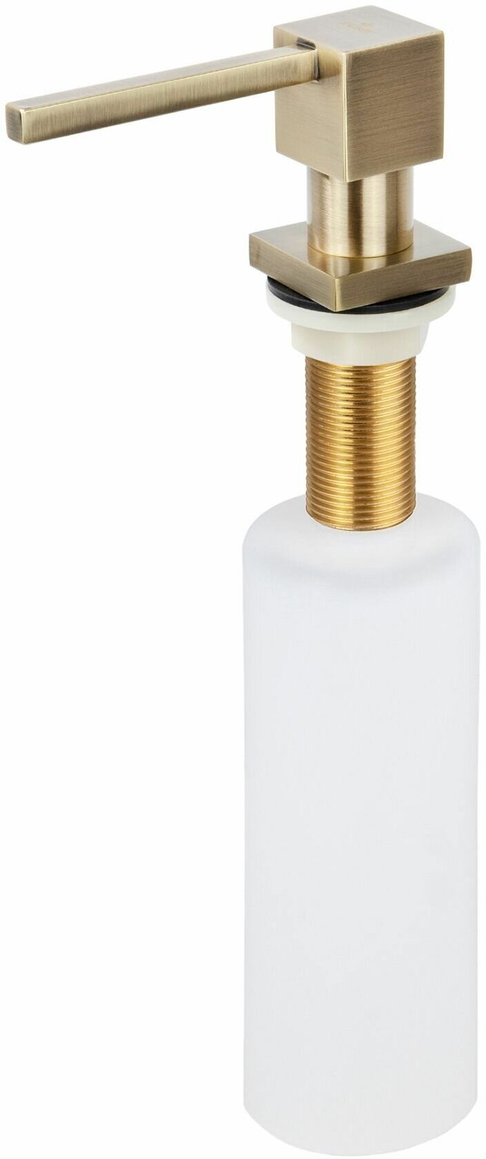 Встраиваемый диспенсер для жидкого мыла, дозатор для моющих средств, Насос-дозатор для жидкости встроенный в мойку 350 мл. KAISER KH-3021 цвет бронза/ латунь/пластик