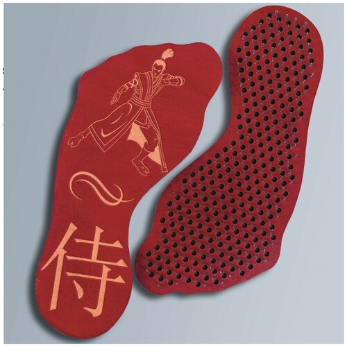 фото Доска для йоги садху с гвоздями в форме стопы самурай - 3449 wood art