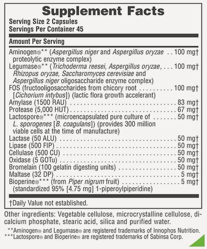 Изображение товара Natures Plus Acti-Zyme (Пищевая поддержка для здорового пищеварения и общего самочувствия) 90 вег капсул (Natures Plus)