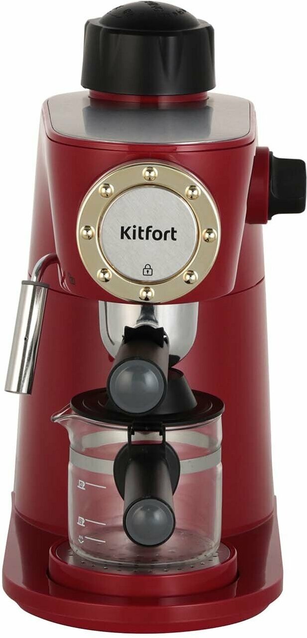 Кофеварка KITFORT , эспрессо, красный / черный - фото №12