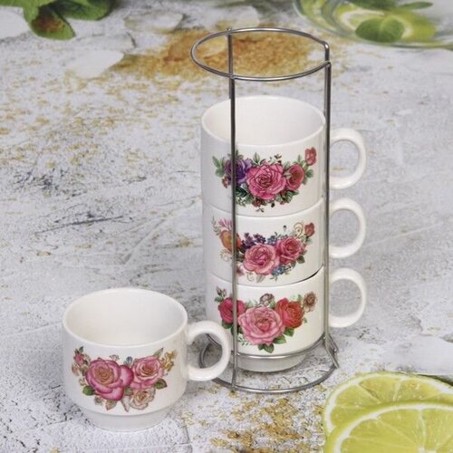 Набор кружек на стойке 200мл 