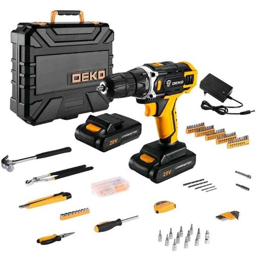 Дрель-шуруповерт DEKO DKCD20FU-Li и набор инструментов DEKO 20 В 2 Li-lon 195 предметов 1581800₽
