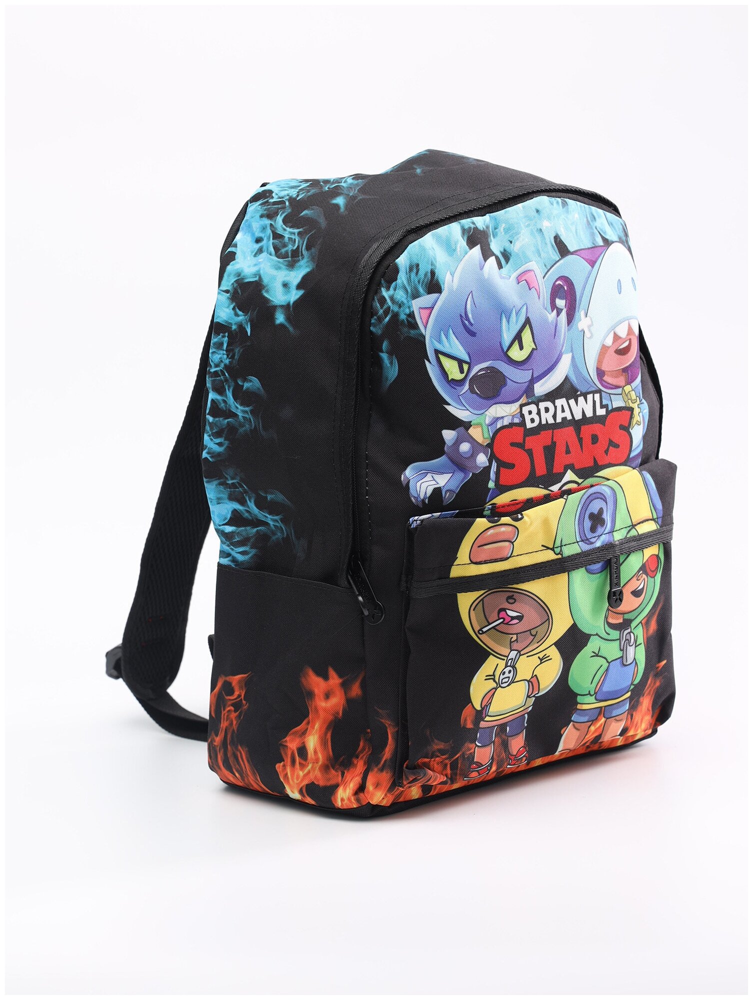 Рюкзак детский Brawl Stars (Бравл Старс) черный/Леон(Leon)/Леон-Волк ...