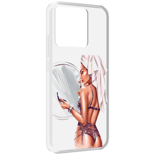 Чехол MyPads Девушка-с-полотенцем женский для Xiaomi Redmi 10A задняя-панель-накладка-бампер чехол mypads девушка с гримом женский для xiaomi redmi 10a задняя панель накладка бампер