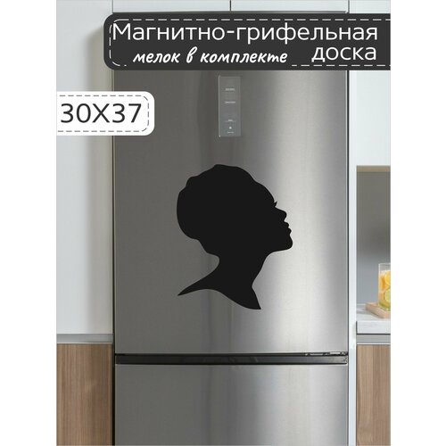 Магнитно-грифельная доска для записей на холодильник в форме головы, 30х37 см