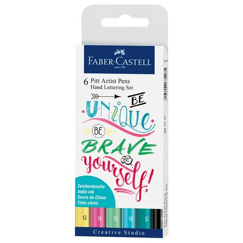 Faber-Castell набор капиллярных ручек Pitt Artist Pen Lettering (267116), 6 шт.