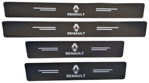 Универсальные защитные накладки на пороги RENAULT (липкая лента карбон) 4 шт. дл.60/40 см, шир. 7 см