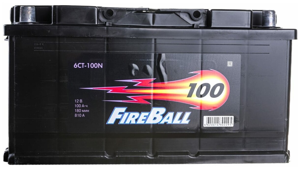 Автомобильный аккумулятор FireBall 100 Ач (1) 6СТ-100N 810 A