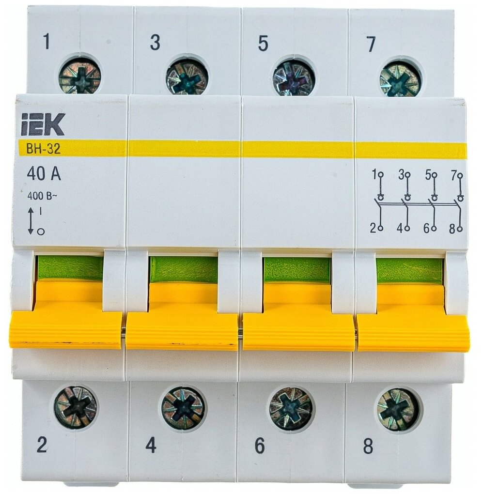 Выключатель нагрузки Iek ВН-32 40А/4П MNV10-4-040