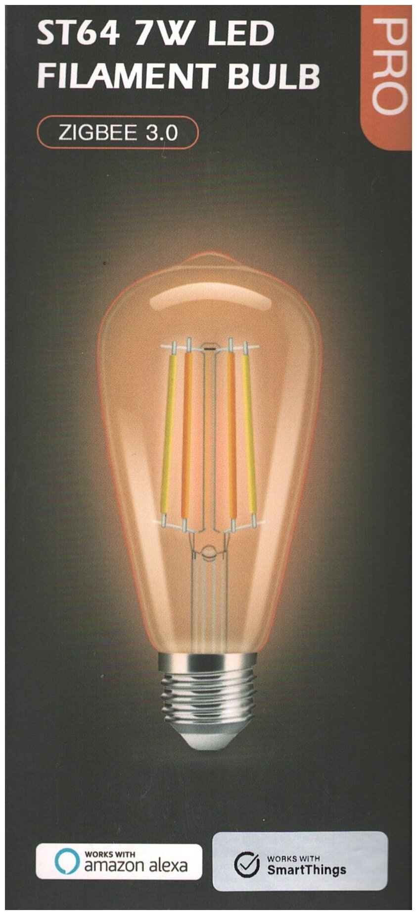 Умная ретро лампочка ST64 | Е27 | 7W | Zigbee | Прозрачная