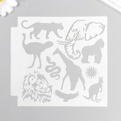 Трафарет для творчества 13х13 см Животный мир Пластик 696₽