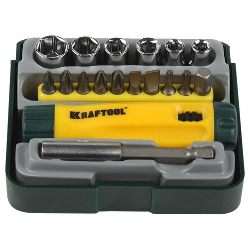 фото Набор инструментов kraftool 26143-h18, 18 предм., зеленый/желтый