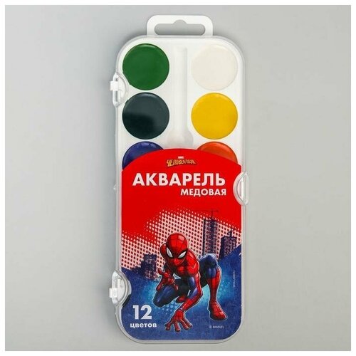 Акварель медовая Человек-паук, 12 цветов, без кисти