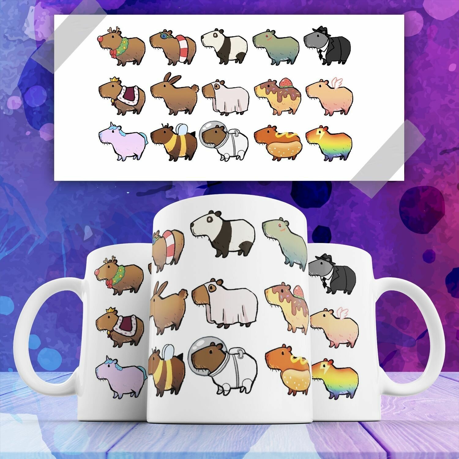 фото Кружка Капибара мем kapibara , на подарок с прикольной надписью картинкой 330 мл