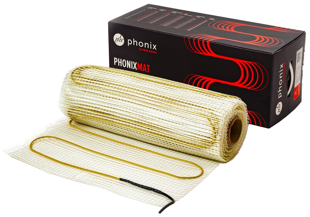 Комплект теплого пола (нагревательный мат) PHONIX 0,5х5,0м (2,5м2) 375Вт на площадь 2,5 м2