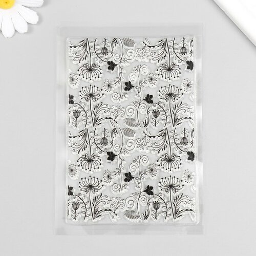 Штамп для творчества силикон Цветы хризантемы 16х11 см