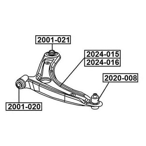 фото Рычаг подвески asva 2024-015 для dodge caliber; jeep compass, patriot