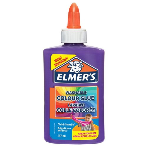 Купить Клей для слаймов Elmer's Colour Glue, 147мл, фиолетовый, непрозрачный (2109502), Elmers