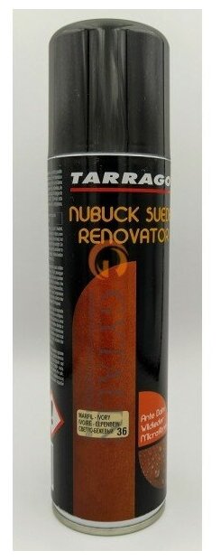 TCS19 Аэрозоль-краситель для замши Tarrago Nubuck Suede Renovator, Цвет Tarrago 036 светло-бежевый, ivory