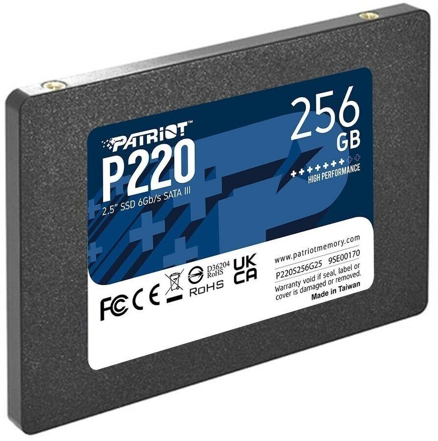 SSD накопитель Patriot P220 256ГБ 2.5 SATA III (P220S256G25)